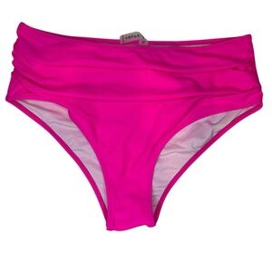 Vibrant Pink High-Waisted Bikini Bottom